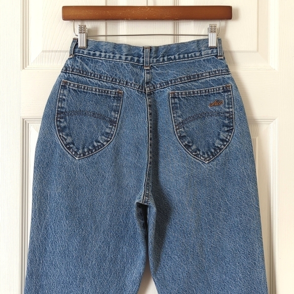 Chic 80's Vintage Medium Wash High Waisted Relaxed Fit Tapered Leg Mom Jeans 8P - Picture 5 of 13